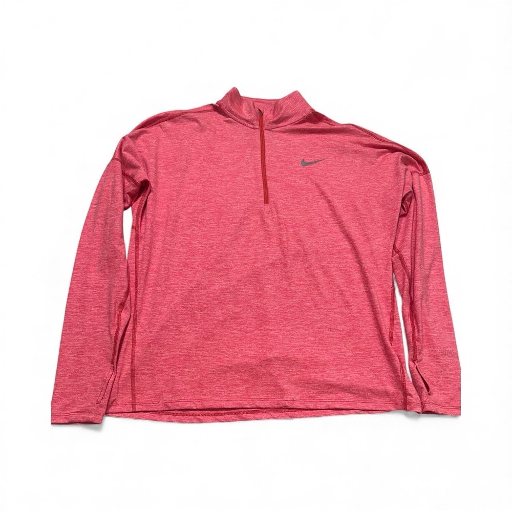 Nike Dri FIT Shirt‎ Womens Large Pink Running Pullover Long Sleeve Thumbholes